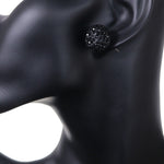 Black Large Fireball Stud Earrings