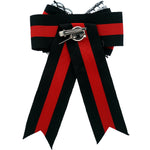 Black Red Necktie Butterfly Bow Brooch