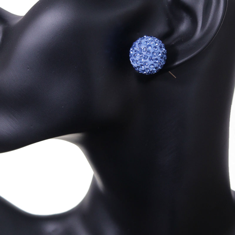 Blue Large Fireball Stud Earrings