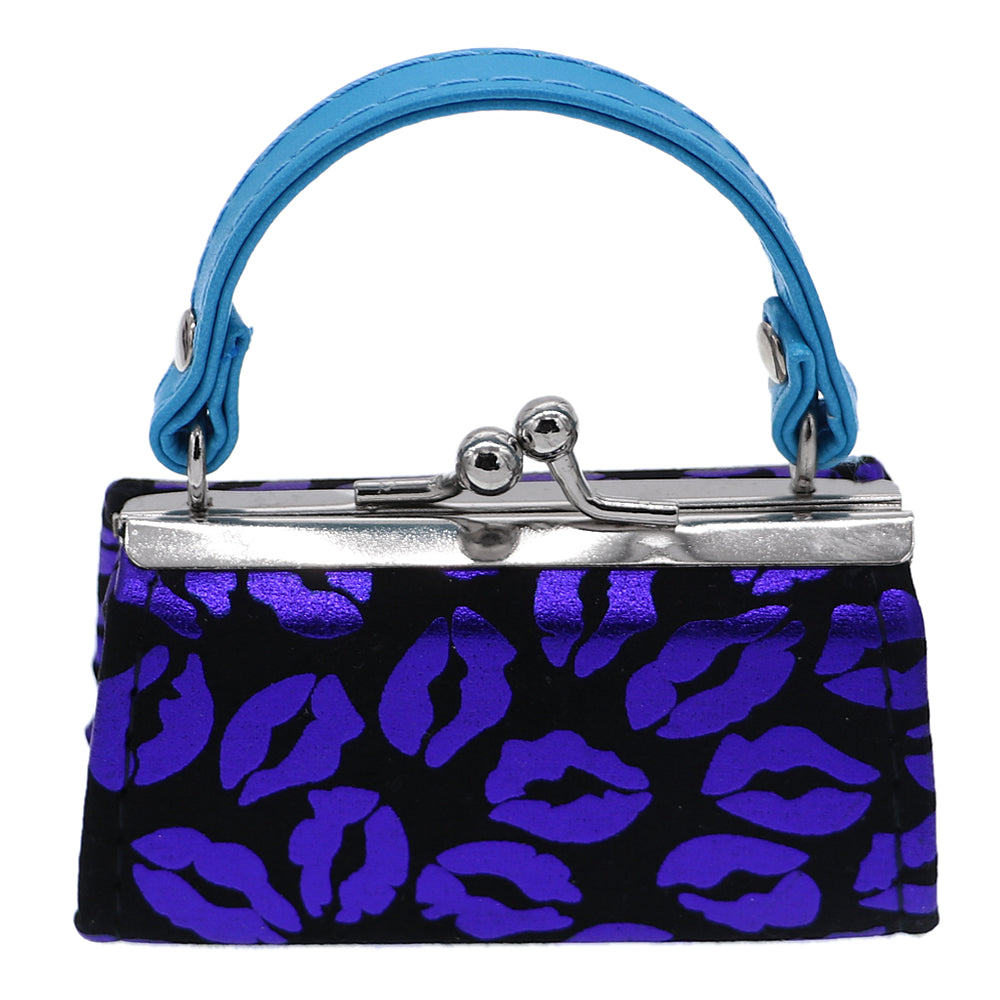 Blue Kiss Lips Mini Kisslock Wallet