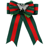 Green Red Necktie Butterfly Bow Brooch