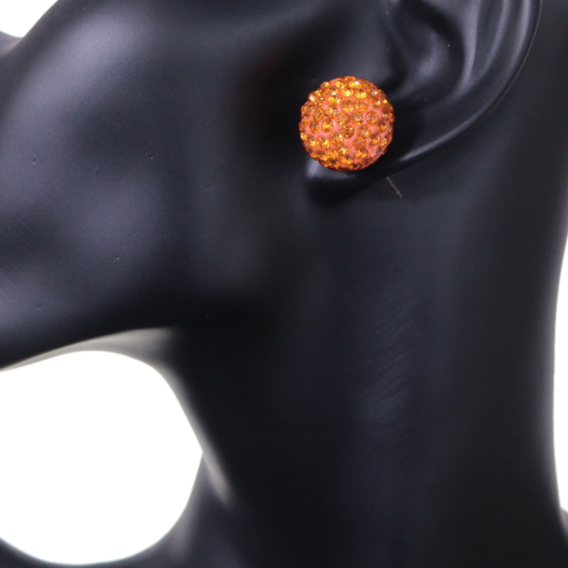 Orange Large Fireball Stud Earrings