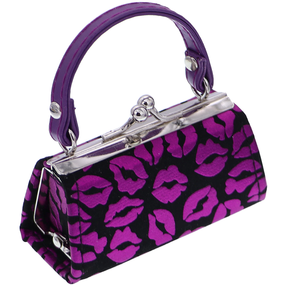 Purple Kiss Lips Mini Kisslock Wallet