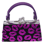 Purple Kiss Lips Mini Kisslock Wallet