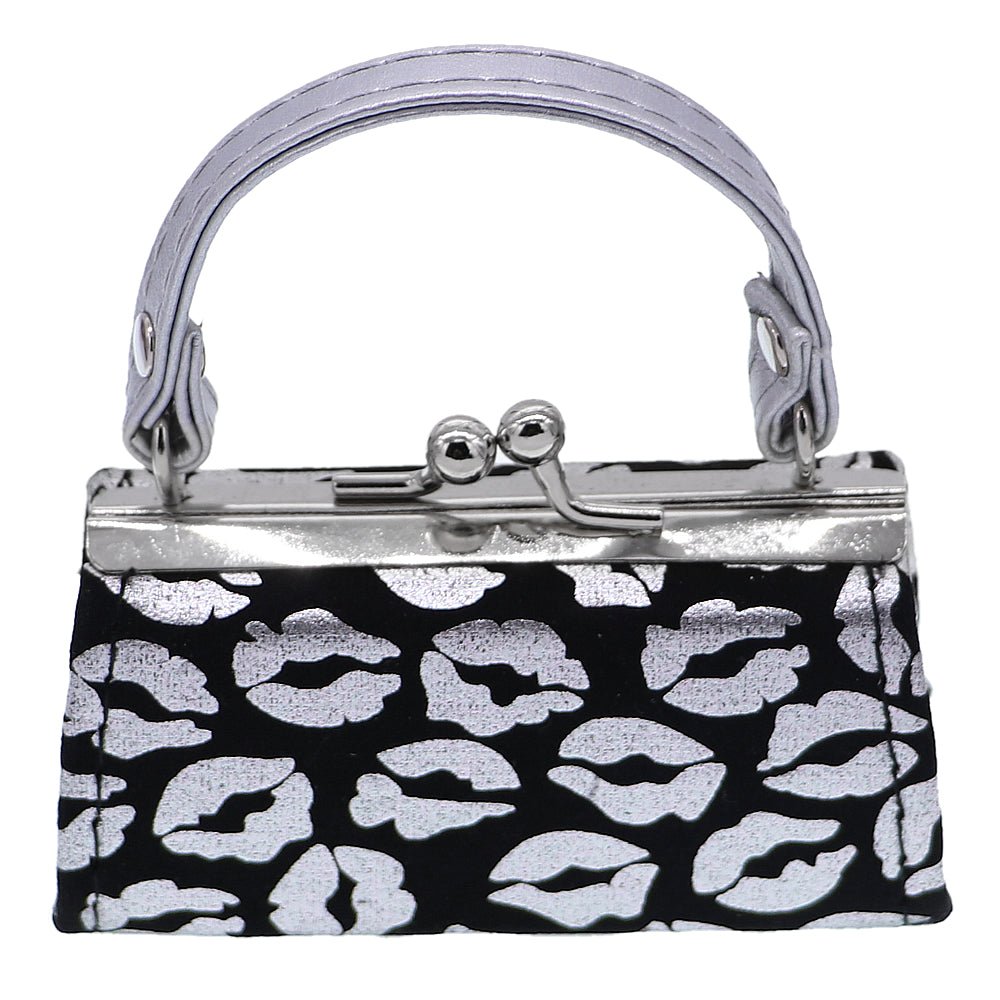 Silver Kiss Lips Mini Kisslock Wallet